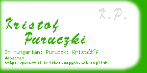 kristof puruczki business card